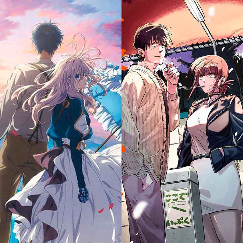 T05-E30: Violet Evergarden y Fumando juntos detrás del súper.